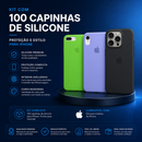 KIT 100 CAPINHAS SILICONE MAIS VENDIDOS IPHONE INTERIOR AVELUDADO