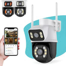 CÂMERA SEGURANÇA LENTE DUPLA IP WIFI A28 APP ICSEE IP66 VISÃO NOTURNA INFRAVERMELHO