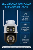 CÂMERA SEGURANÇA LENTE DUPLA IP WIFI A28 APP ICSEE IP66 VISÃO NOTURNA INFRAVERMELHO