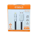 CABO CARREGADOR USB TURBO 5A MAX RÁPIDO ALUMÍNIO A'GOLD 1M (TIPO C/IPHONE/V8)