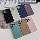 CAPINHA DE SILICONE COLORIDO MAGNÉTICA INTERIOR AVELUDADO IPHONE