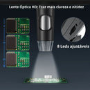 MICROSCÓPIO USB + TELA FULL HD 4.3 POLEGADAS ZOOM 1000X
