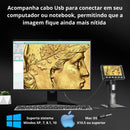 MICROSCÓPIO USB + TELA FULL HD 4.3 POLEGADAS ZOOM 1000X